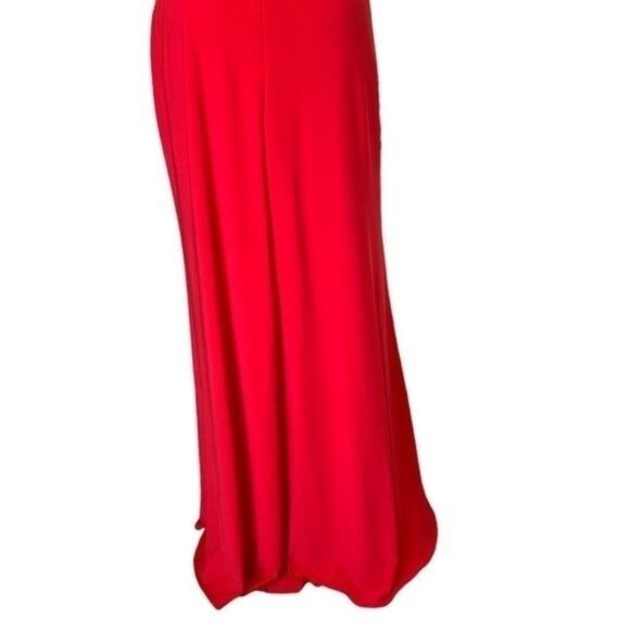 Red Sleeveless Lace Backless Dress by Morgan & Co V-Neckline & Fitted Size 9/10 - Picture 8 of 12